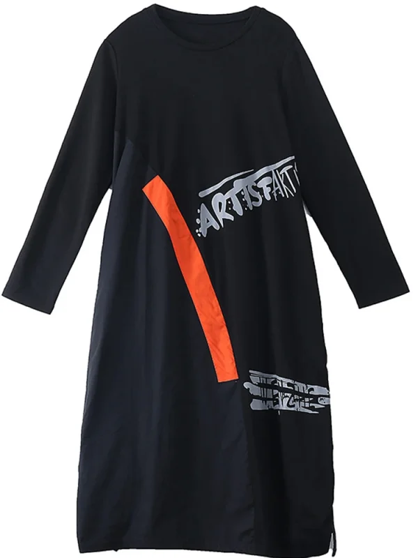 2023 Spring Females Korean Luxury Vestidos Womens Classic Loose Long Dresses Ladies Fashion Printed Punk Casual Striped Clothes - Image 6