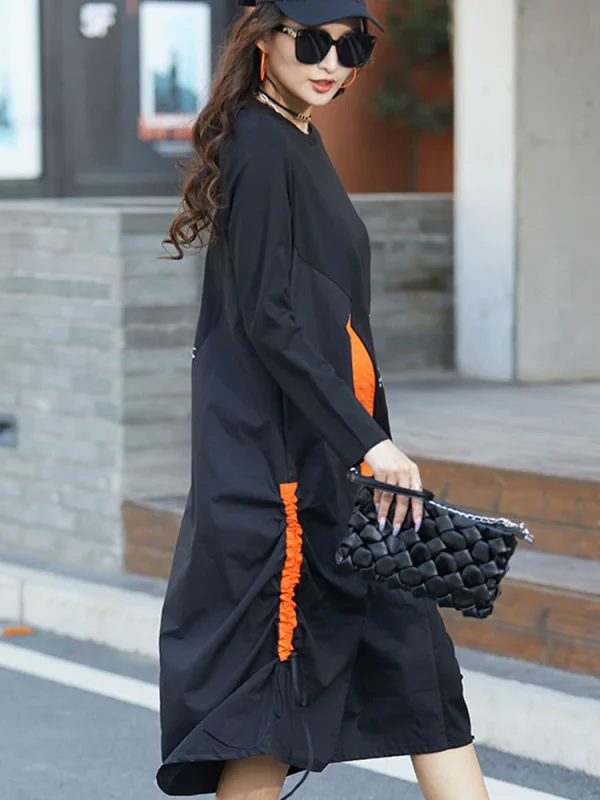 2023 Spring Females Korean Luxury Vestidos Womens Classic Loose Long Dresses Ladies Fashion Printed Punk Casual Striped Clothes - Image 4